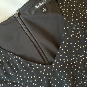 Madewell Black Dress with Cream Dots